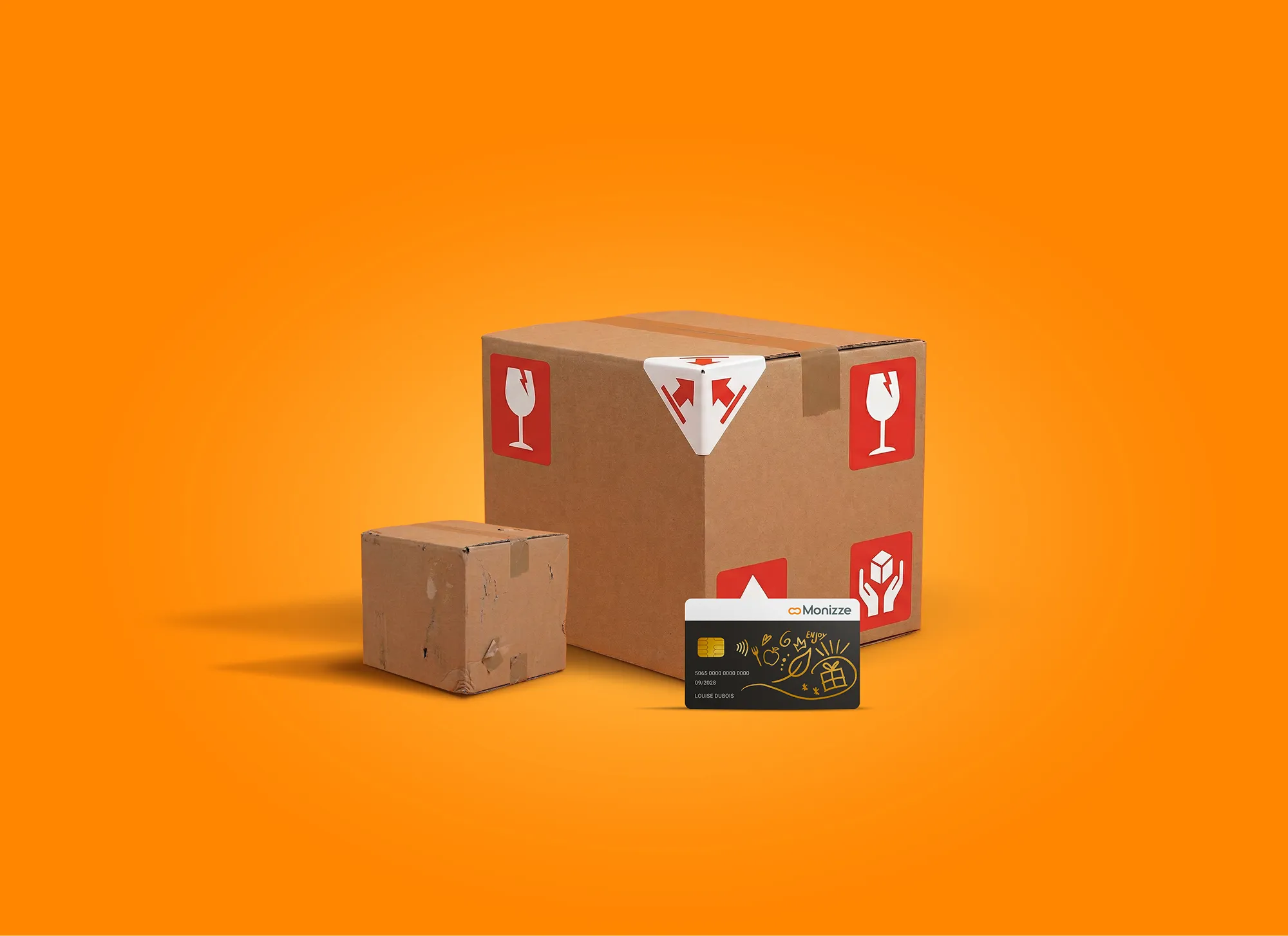 Moving boxes with a Monizze card