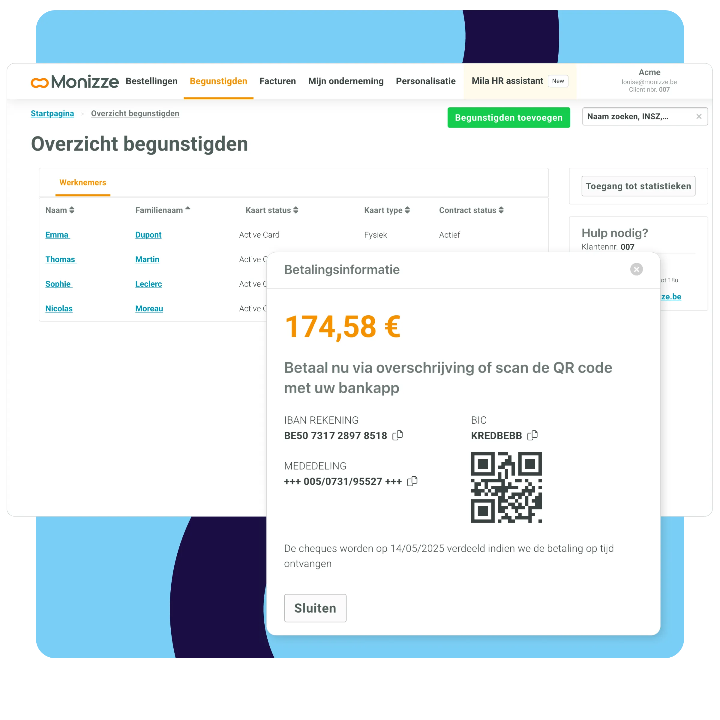 Monizze klantenportaal