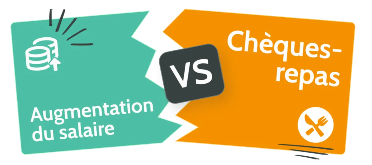 Quelle est la différence financière entre les chèques-repas et l'augmentation de salaire ?