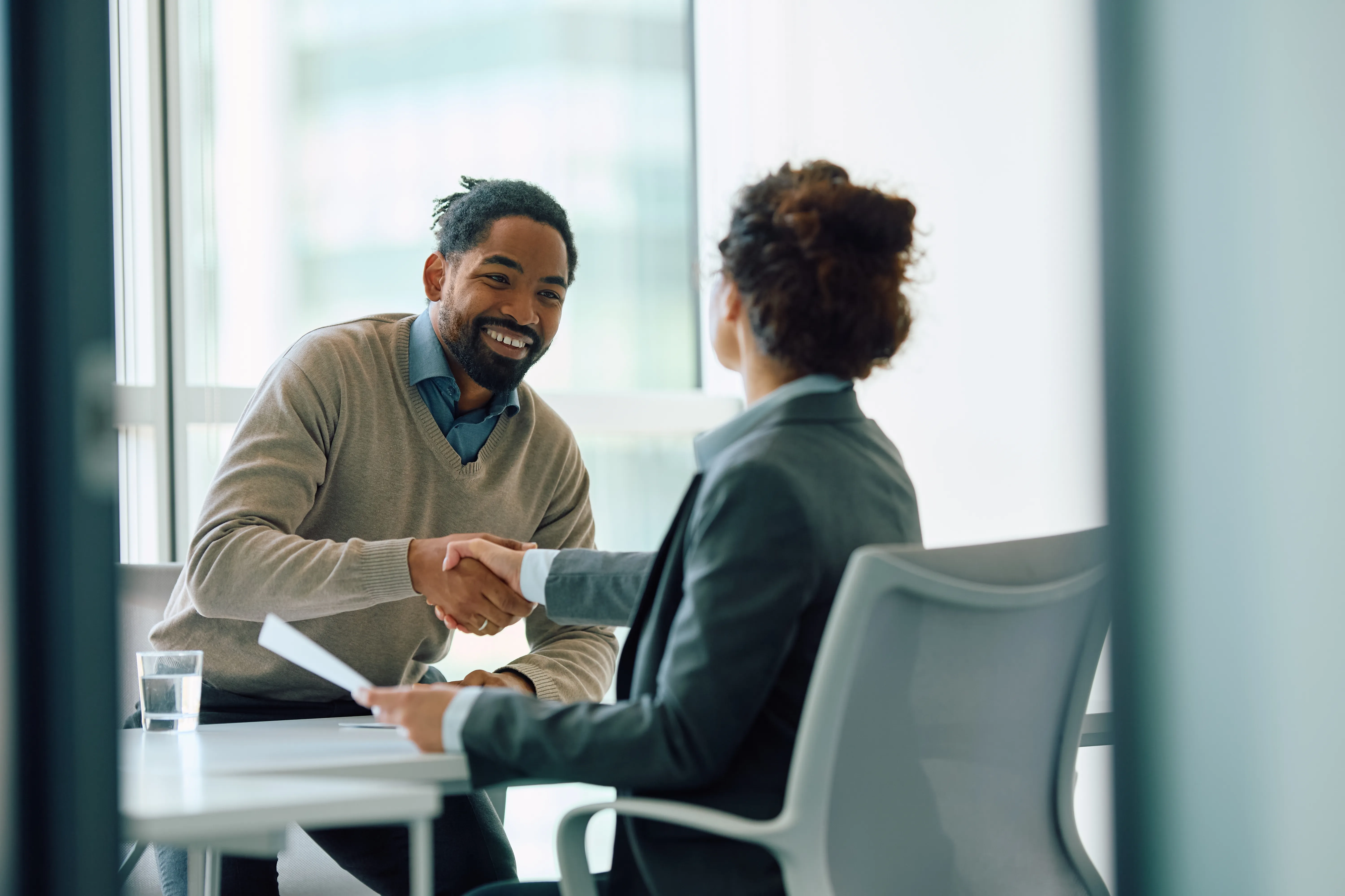 Professional handshake at the office