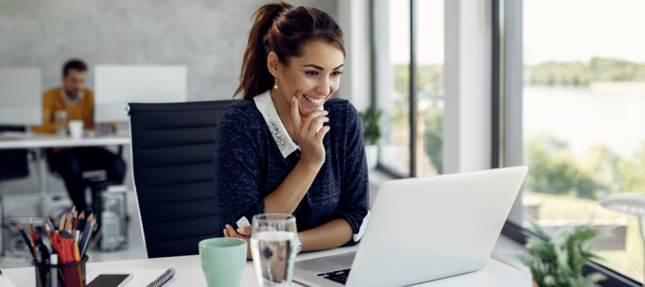 Woman sitting in office
